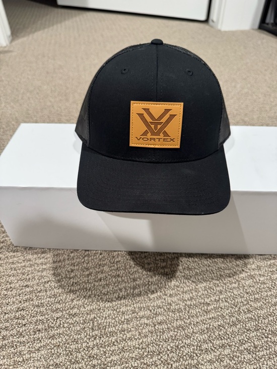 Vortex Other - Vortex Black Leather Patch Trucker Hat